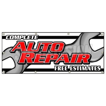 COMPLETE AUTO REPAIR FREE ESTIMATES BANNER SIGN Cars A/c Brakes Muffler